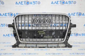 Radiator grill Audi Q5 8R 13-17 rest without parking sensors, gloss, chrome, sand, scratches, chrome swelled, paint peeled off the lining