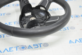 Bare steering wheel Audi Q5 8R 13-17 leather black, no buttons, scratches, worn