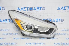 Front right headlight complete Ford Escape MK3 17-19 rest halogen+led light, sand, for polishing
