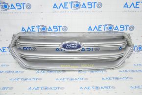 Radiator grill grill Ford Escape MK3 17-19 rest gray with chrome with emblem, scratch