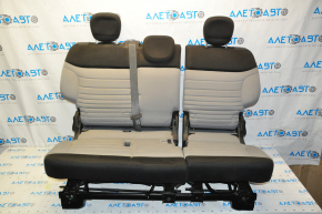 Rear row of seats 2nd row Fiat 500L 14- cloth, gray with black inserts, headrest tear, scratches, without seat belt latches