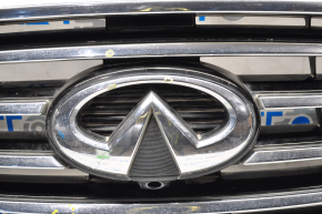 Radiator grill grill Infiniti JX35 QX60 13-15 prerest, with emblem, under camera, swollen chrome, sand
