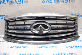 Radiator grill grill Infiniti JX35 QX60 13-15 prerest, with emblem, under camera, swollen chrome, sand