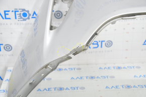 Rear bumper bare Toyota Prius 50 16-18 without parking sensors, silver, dented, tears, tears in fasteners