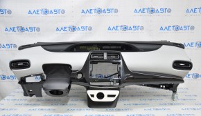 Torpedo front panel with AIRBAG Toyota Prius 50 16 black with gray under a small display, cracked and dented mount