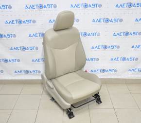 Passenger seat Toyota Prius V 12-17 without airbag, leather, beige, mechanical, water damage