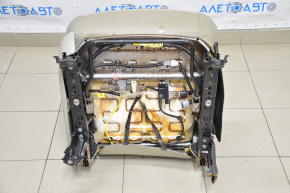 Passenger seat Toyota Prius V 12-17 without airbag, leather, beige, mechanical, water damage