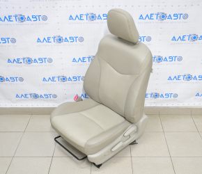 Driver's seat Toyota Prius V 12-17 without airbag, leather, beige, mechanical+electric, water damage