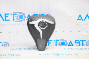 Airbag in steering wheel driver Nissan Rogue 14-16 black, shot, chips melted