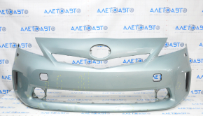 Front bumper bare Toyota Prius V 12-14 pre-rest under washers, green, dented, sawed, lower fasteners torn off
