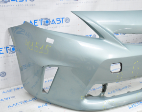 Front bumper bare Toyota Prius V 12-14 pre-rest under washers, green, dented, sawed, lower fasteners torn off