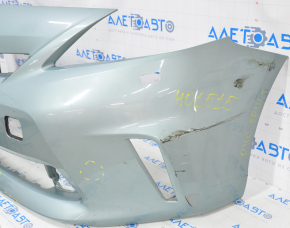 Front bumper bare Toyota Prius V 12-14 pre-rest under washers, green, dented, sawed, lower fasteners torn off