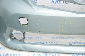 Front bumper bare Toyota Prius V 12-14 pre-rest under washers, green, dented, sawed, lower fasteners torn off