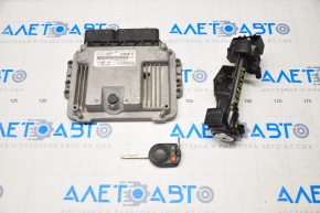 ECU engine computer with key Ford Focus mk3 11-18 2.0 with ignition switch, with ignition switch contact group, with immobilizer unit D7520013-18D, key is erased