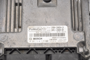ECU engine computer with key Ford Focus mk3 11-18 2.0 with ignition switch, with ignition switch contact group, with immobilizer unit D7520013-18D, key is erased