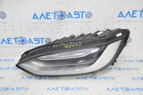 Tesla Model X 16-21 BASE front left headlight complete, sand, condensation under glass, broken lower mount guides