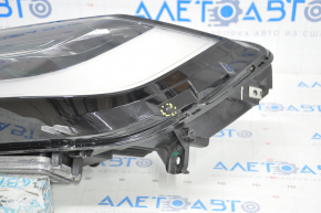Tesla Model X 16-21 BASE front left headlight complete, sand, condensation under glass, broken lower mount guides