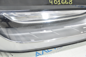 Tesla Model X 16-21 BASE front right headlight complete, sand, condensation under glass, reflector defect, lower mount guides broken