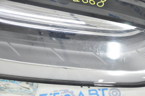 Tesla Model X 16-21 BASE front right headlight complete, sand, condensation under glass, reflector defect, lower mount guides broken