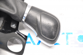 Gear knob with shifter cover VW Passat b8 16-19 16- USA leather black, glossy cover, under start-stop, scratches on leather