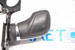 Gear knob with shifter cover VW Passat b8 16-19 16- USA leather black, glossy cover, under start-stop, scratches on leather