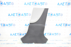 Tesla Model S 12-20 black center pillar trim, lower right, with gray insert, leather peeled off