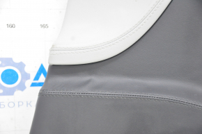 Tesla Model S 12-20 black center pillar trim, lower right, with gray insert, leather peeled off