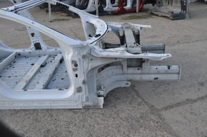 Front right quarter Tesla Model S 12-15 pre-rest RWD on the body, aluminum panel, white
