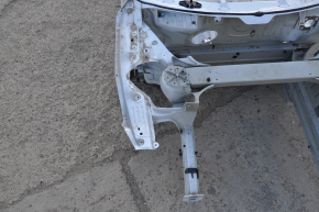 Front right quarter Tesla Model S 12-15 pre-rest RWD on the body, aluminum panel, white
