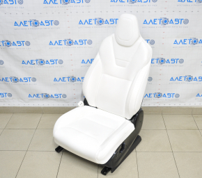 Tesla Model X 16-21 driver's seat white leather, with airbag, electric, heated, scratches and scuffed leather, scratches on the back of the seat