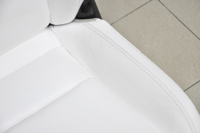 Tesla Model X 16-21 driver's seat white leather, with airbag, electric, heated, scratches and scuffed leather, scratches on the back of the seat