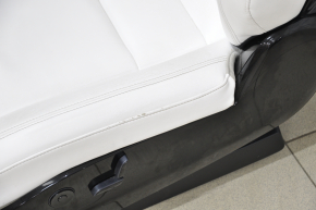 Tesla Model X 16-21 driver's seat white leather, with airbag, electric, heated, scratches and scuffed leather, scratches on the back of the seat