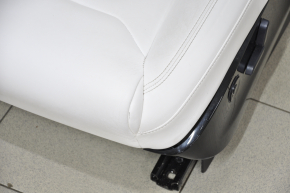 Tesla Model X 16-21 driver's seat white leather, with airbag, electric, heated, scratches and scuffed leather, scratches on the back of the seat
