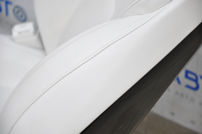 Tesla Model X 16-21 driver's seat white leather, with airbag, electric, heated, scratches and scuffed leather, scratches on the back of the seat