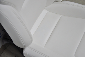 Passenger seat Tesla Model X 16-21 leather white, with airbag, electric, heated, scratches on the back of the back, seat needs cleaning