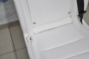 Rear row of seats 2nd row left Tesla Model X 16-21 leather white, with airbag, electric, heated, scratches, needs cleaning, crack on chrome