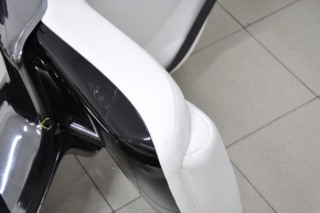 Rear row of seats 2nd row left Tesla Model X 16-21 leather white, with airbag, electric, heated, scratches, needs cleaning, crack on chrome