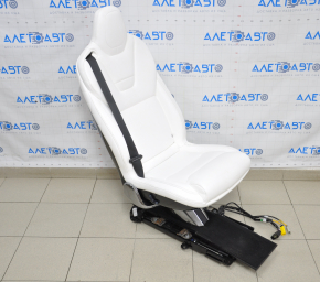 Back row of seats 2 row right Tesla Model X 16-21 leather white, with airbag, electric, heated, scratches