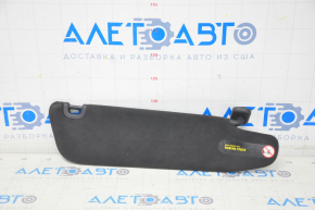 Tesla Model S 12-20 left visor black suede, broken mirror cover fastener