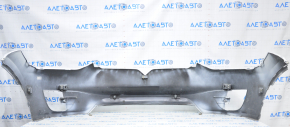 Front bare bumper Tesla Model X 16-21 type 2, white, scuffs, tear in fastening, cracks in fog light fastenings, painted
