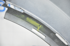 Front bare bumper Tesla Model X 16-21 type 2, white, scuffs, tear in fastening, cracks in fog light fastenings, painted