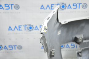 Front bare bumper Tesla Model X 16-21 type 2, white, scuffs, tear in fastening, cracks in fog light fastenings, painted