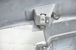 Front bare bumper Tesla Model X 16-21 type 2, white, scuffs, tear in fastening, cracks in fog light fastenings, painted