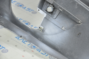 Front bare bumper Tesla Model X 16-21 type 2, white, scuffs, tear in fastening, cracks in fog light fastenings, painted