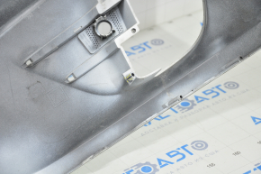 Front bare bumper Tesla Model X 16-21 type 2, white, scuffs, tear in fastening, cracks in fog light fastenings, painted