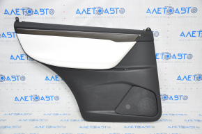 Door trim card rear left Tesla Model X 16-21 black with white, molding wood, chip on wood