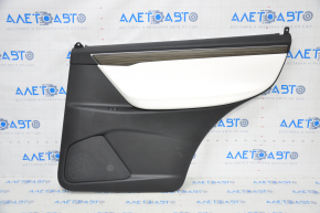 Door trim card rear right Tesla Model X 16-21 black with white, molding wood, chips on wood