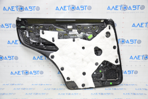 Door trim card rear right Tesla Model X 16-21 black with white, molding wood, chips on wood