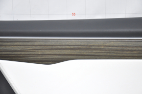Door trim card rear right Tesla Model X 16-21 black with white, molding wood, chips on wood