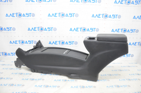 Central console, armrest and cup holders Tesla Model S 16-20 rest, black leather, dark wood insert, bumpers
